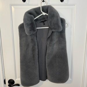 Grey Faux Fur Vest